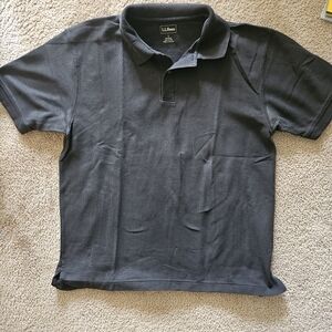 LL Bean Black Polo Mens Large